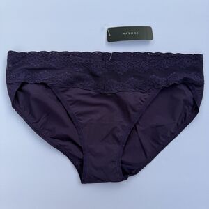 NWT Natori Bliss Perfect Lace Trim One size Purple Panty Comfort French Bikini